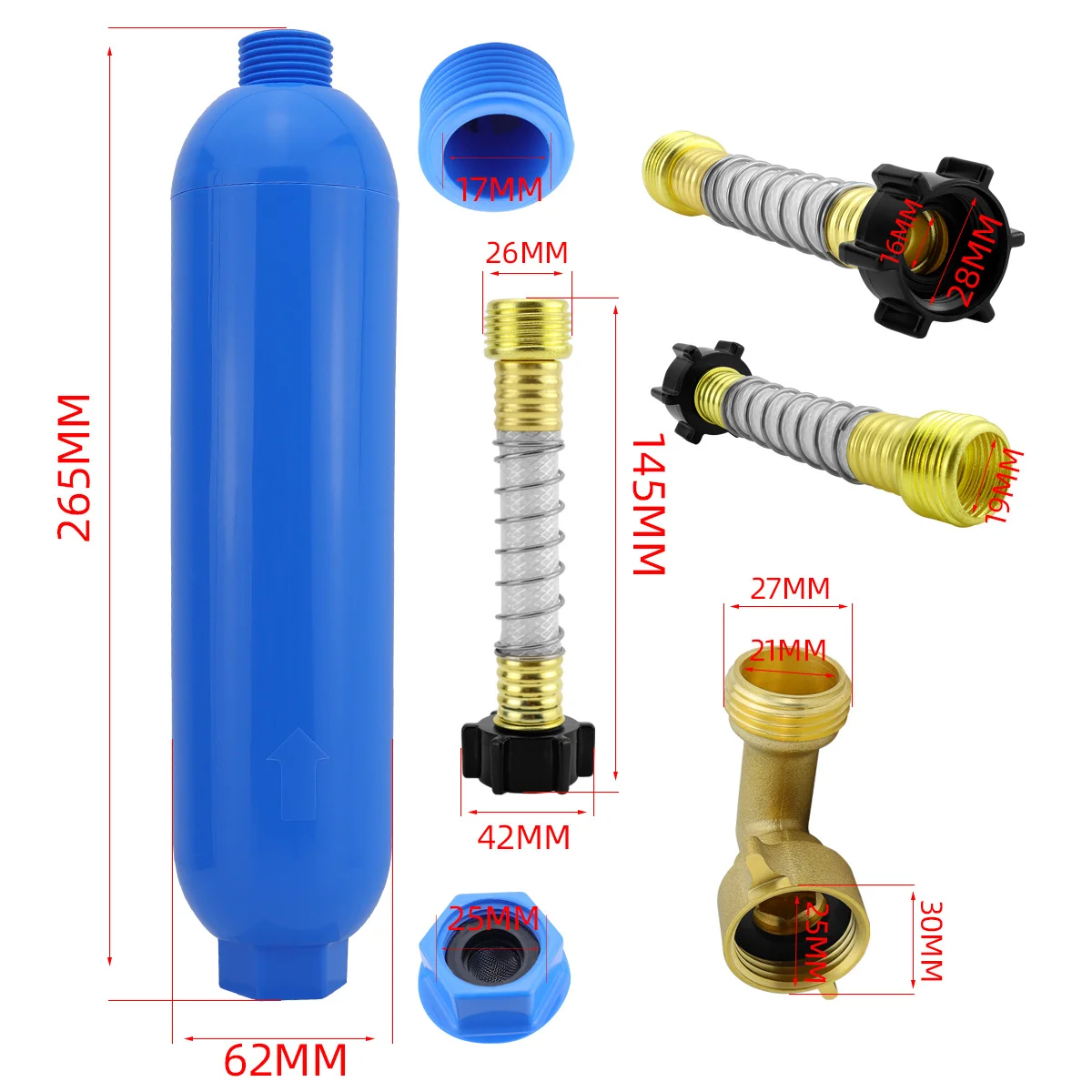 RV Filter Cartridge Water Filter American Standard Garden Water Pipe Joint Hose Protection with RV Outdoor RV Water Filter