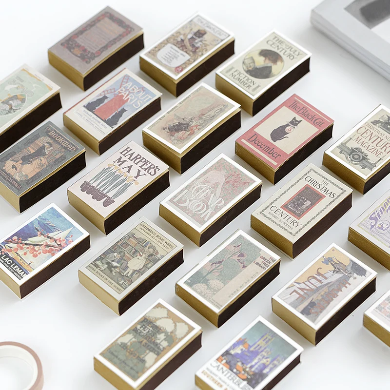 122 Sheets Mini Memo Pad Creative Matchbox Retro Notebook Can Tear Sticky Notes Kawaii Stationery Notepad Office School Supplies