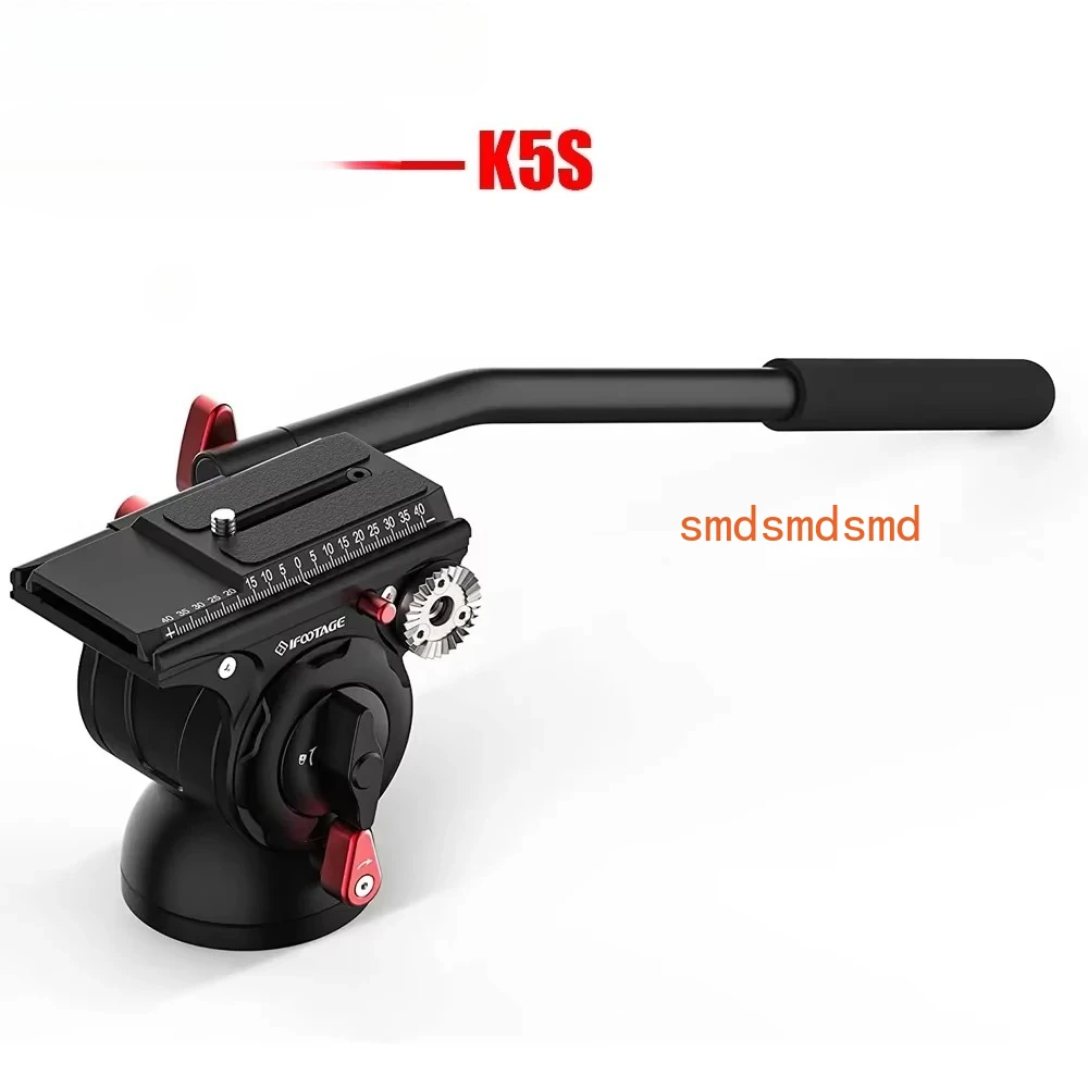 IFOOTAGE Video Fluid Head Komodo K5S, Aluminum Lightweight Fluid Drag Pan Head