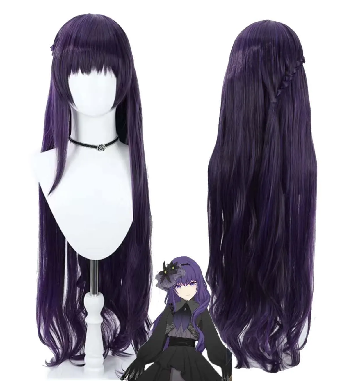 Project Sekai Colorful Stage Mafuyu Asahina long straight purple Heat Resistant Synthetic Wig