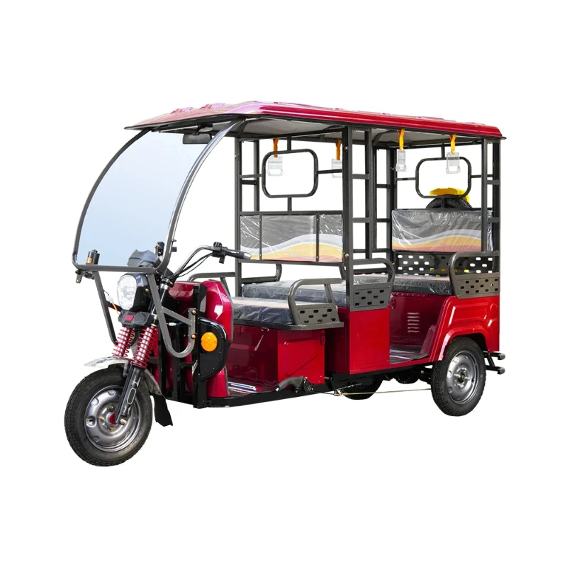 900W Electric Tricycle 100AH 5 Passenger Tricycle Semi-Closed E Rickshaw