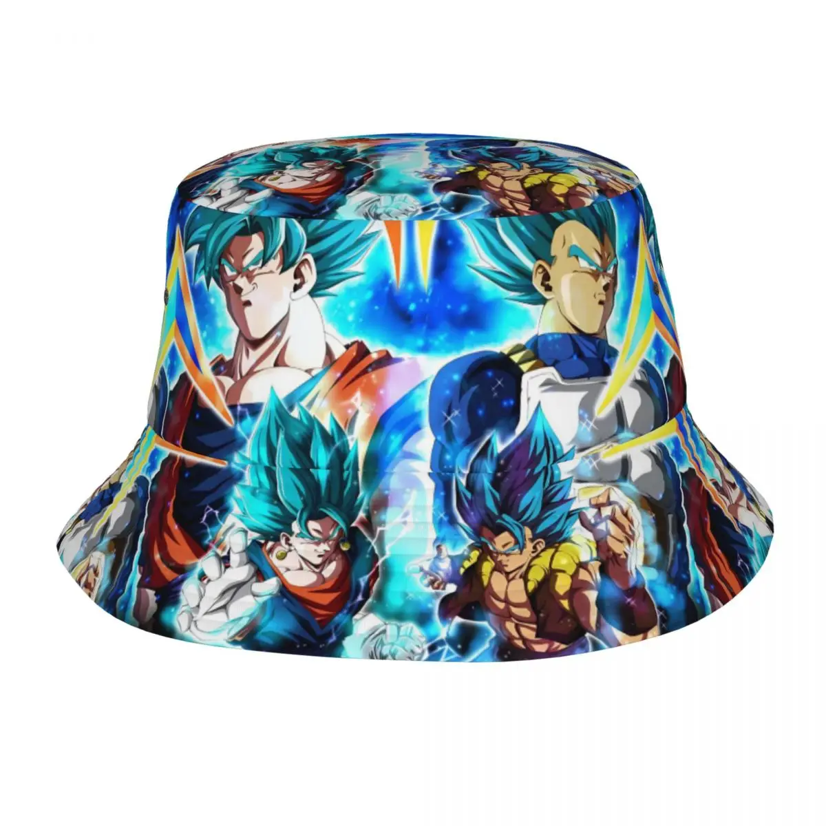 Women Bucket Hat Dragon Ball Vegeta Blue Goku Summer Beach Vacation Getaway Headwear Outdoor Fishing Fisherman Hat Bob Hat