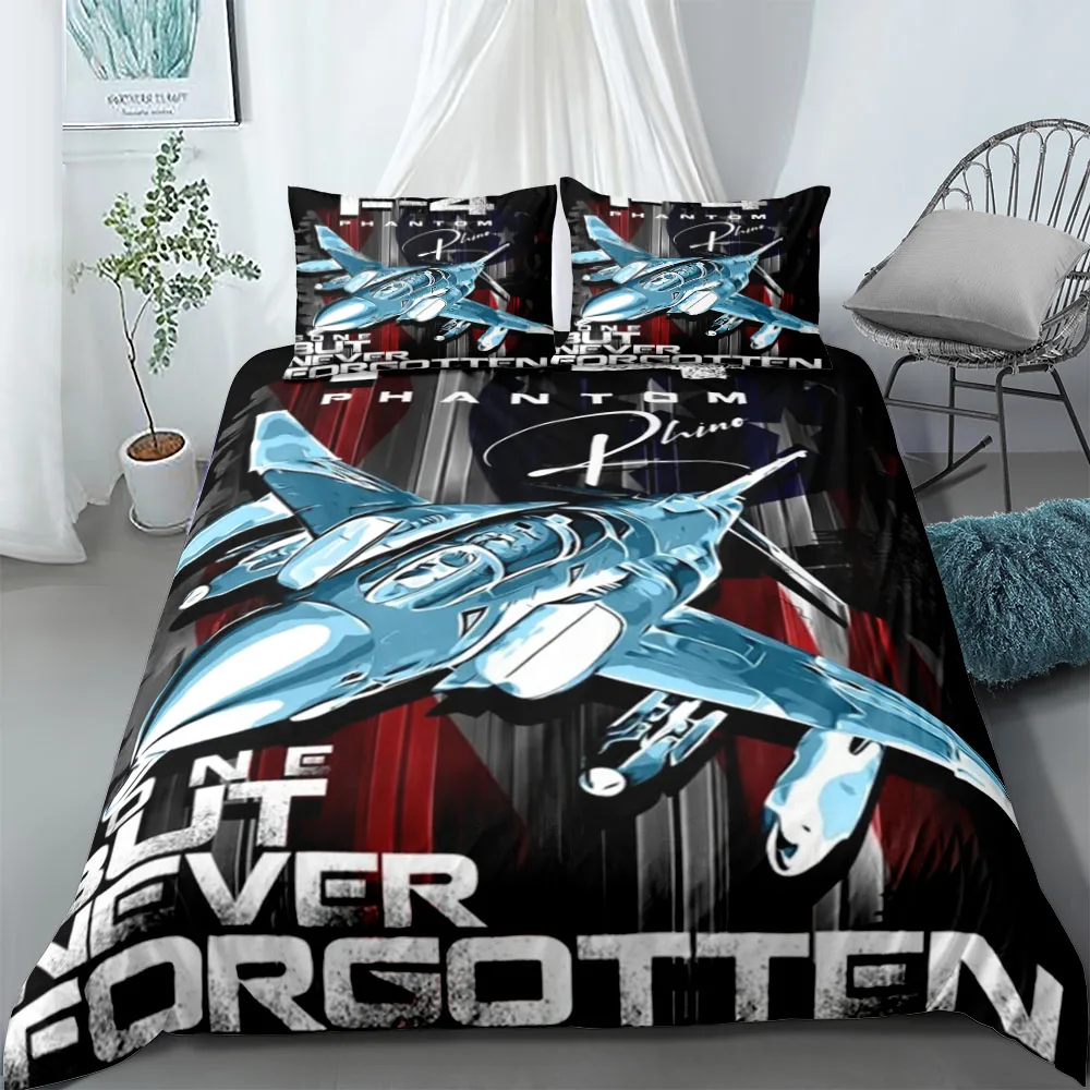 Raptor Fighter Jet Duvet Cover Set Usa King Queen Double Full Twin Single Size Bed Linen Set