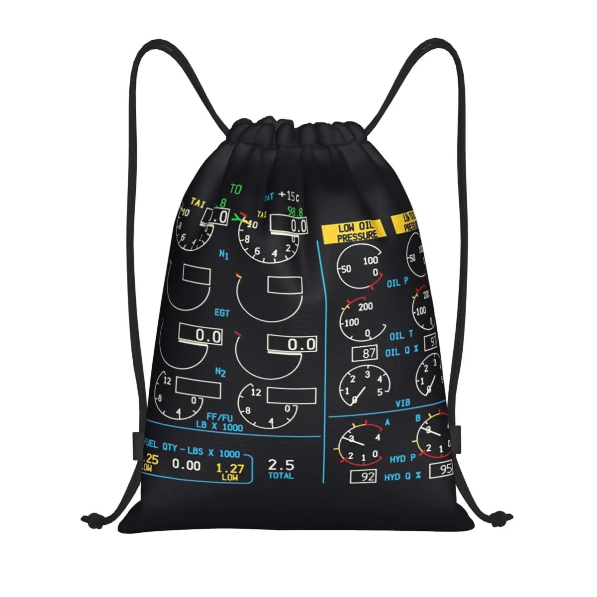 BOEING 737 NG ENGINE INSTRUMENT PANEL Backpacks Multi-function Drawstring Bundle Pocket Sundries Bag Book Bags for Man Woman