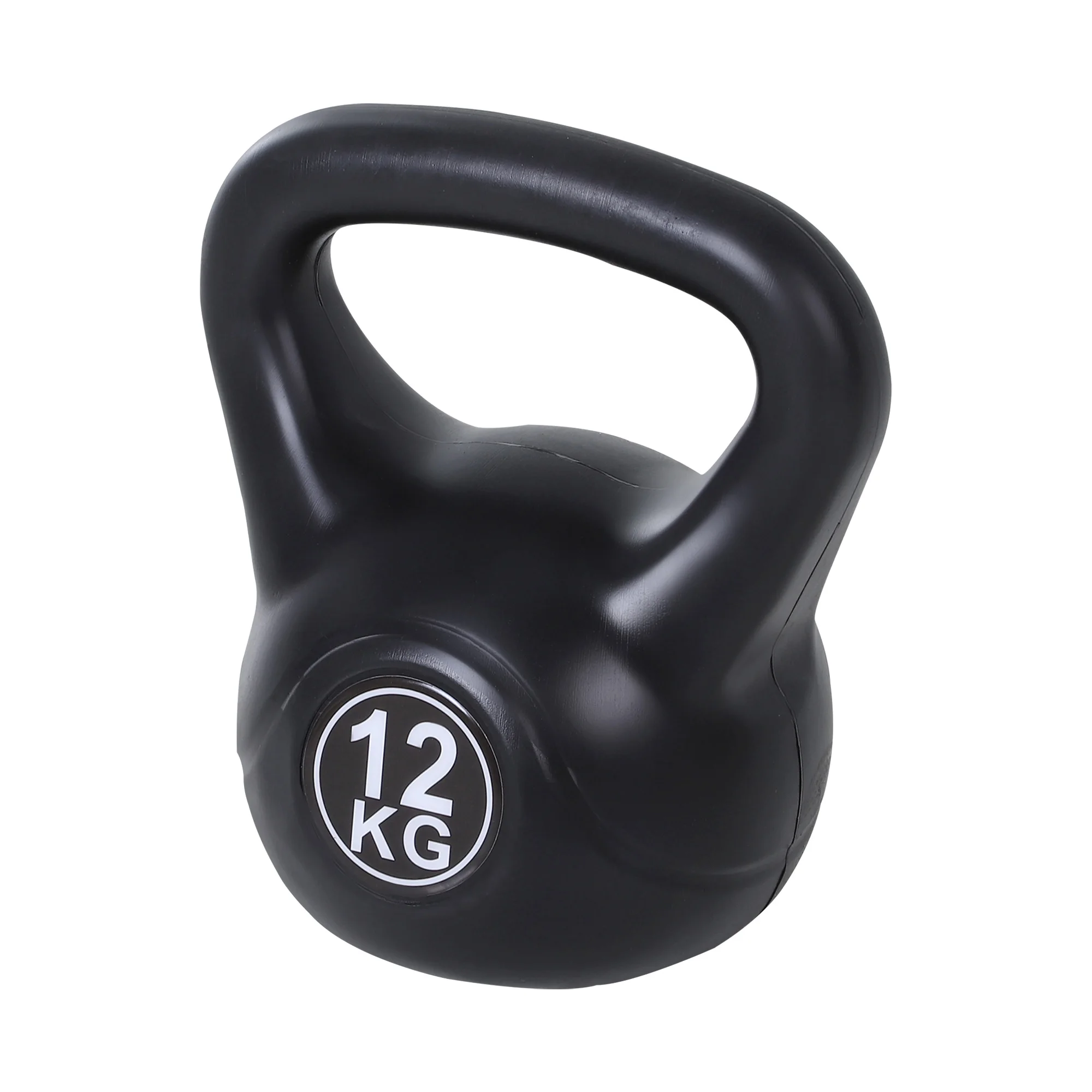 HOMCOM 12 kg Russian weight Fiteness Kettlebell sand filling with wide non-slip handle for workout at home and gym workout 27x21x31 cm black