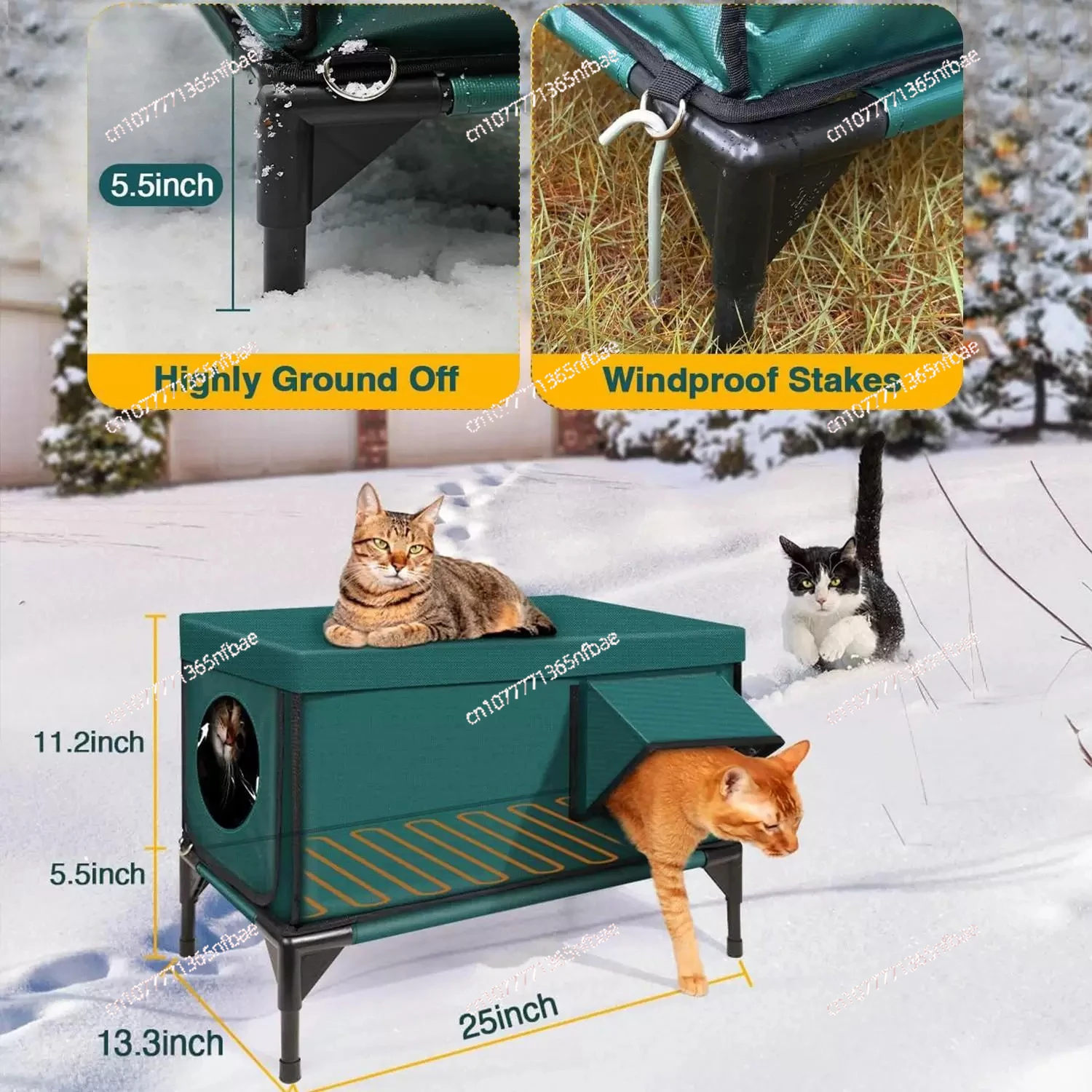 Hot Selling Outdoor Heated Cat Bed Foldable Cat Cage Nest Pet Playpen Tent Cat Delivery Room