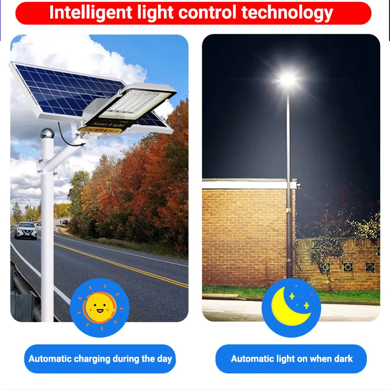 Outdoor solar street light with Aluminum Solar Reflector Waterproof Garden lighting lamp Split Remote Control led solar light