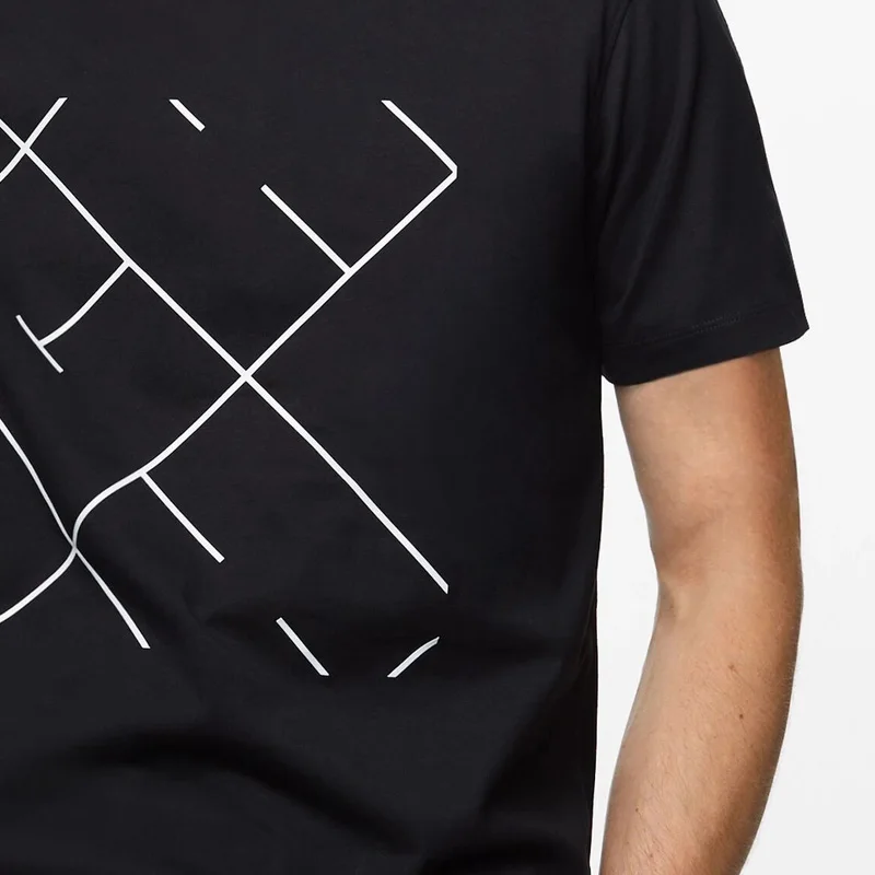 Haut classique à manches courtes pour hommes, pur coton, col rond, conception de lettres, polyvalent, commpiedmont, nouvelle mode