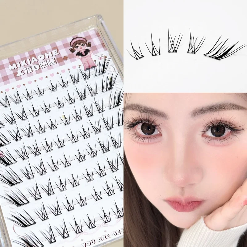 Glue Free White Flower Goddess Cluster False Lashes 80 Clusters Spiky Lightweight Snug Fit Camera Ready Glam Eye Look