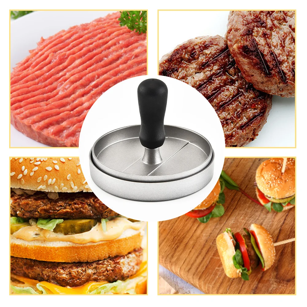 Stainless steel hamburger press, non-stick mould with 150 papers