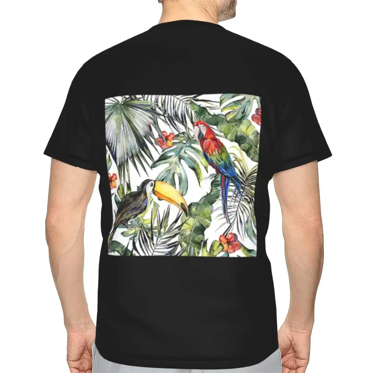 Tropical Jungle polyester T-Shirt Men'sFunny T Shirts Men O-Neck Short Sleeve