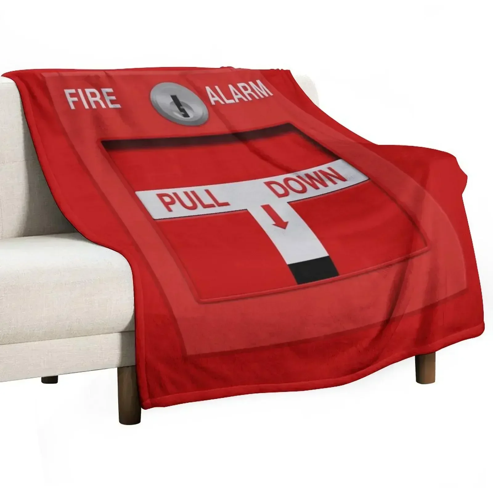 Fire Alarm Pull Station Throw Blanket Sofas valentine gift ideas Shaggy Hairy Blankets