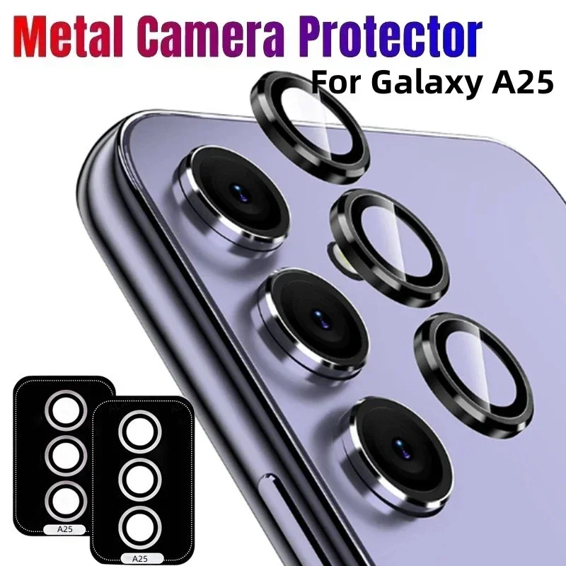 Camera Protector Glass for Samsung Galaxy A35 A25 A15 A05 A05S A55 5G Metal Lens Ring Case Glass A54 A24 A34 A14 M55 M54