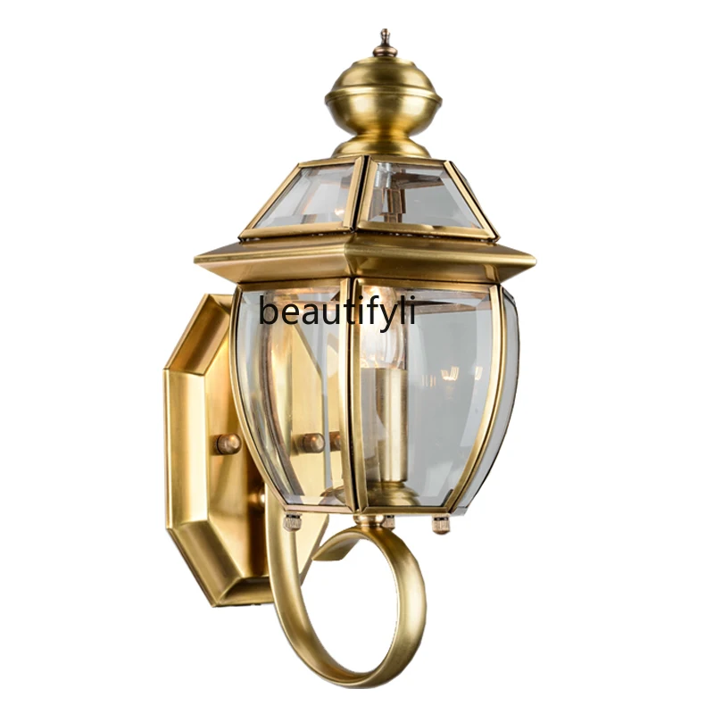 HJ Wall Lamp Outdoor Yard Lamp Outdoor Balcony Wall Lamp Super Bright Garden Exposed Table Lamp