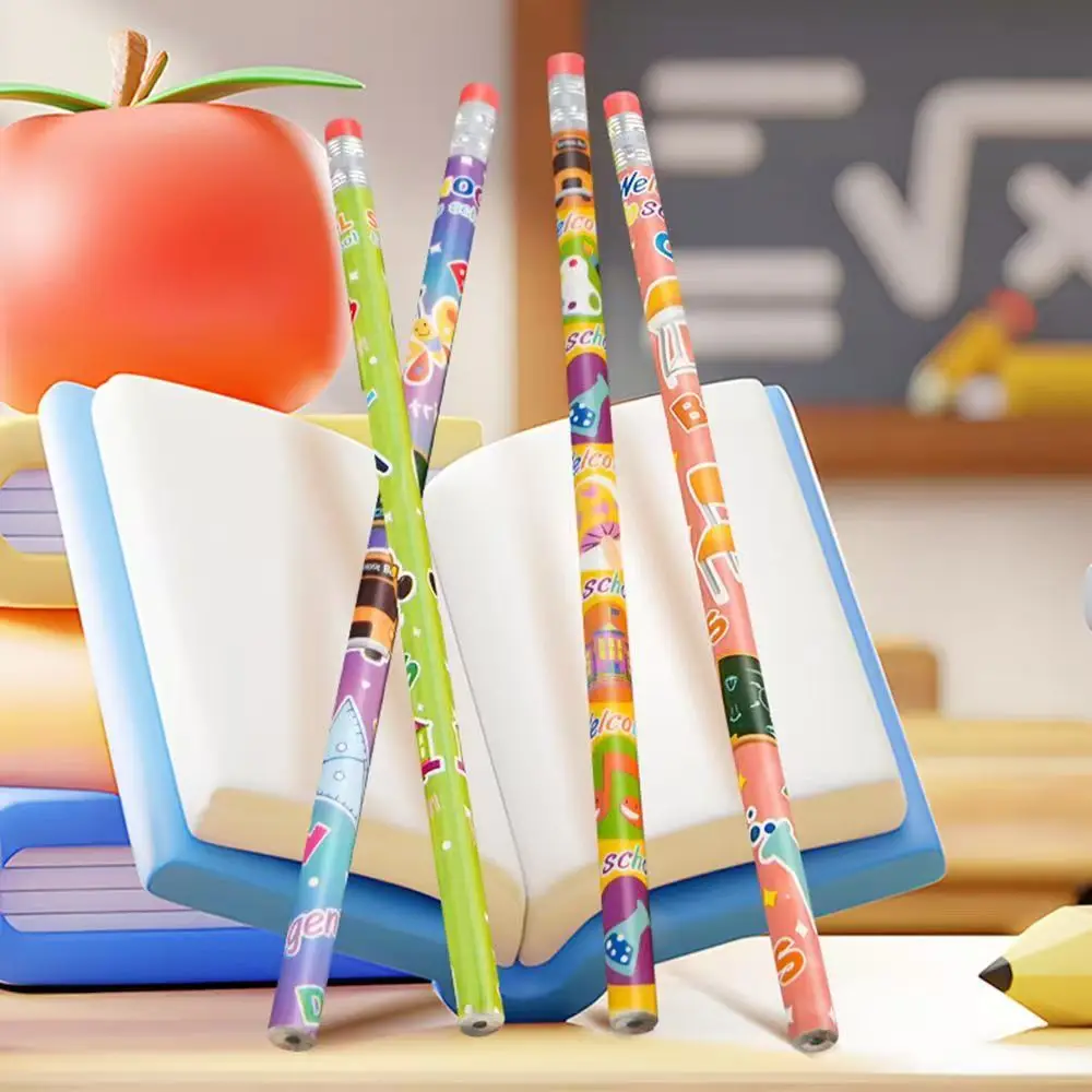 Random Style Pencils 50Pcs Bulk HB Wooden Pencils with Eraser Classroom Teacher Award For Kids