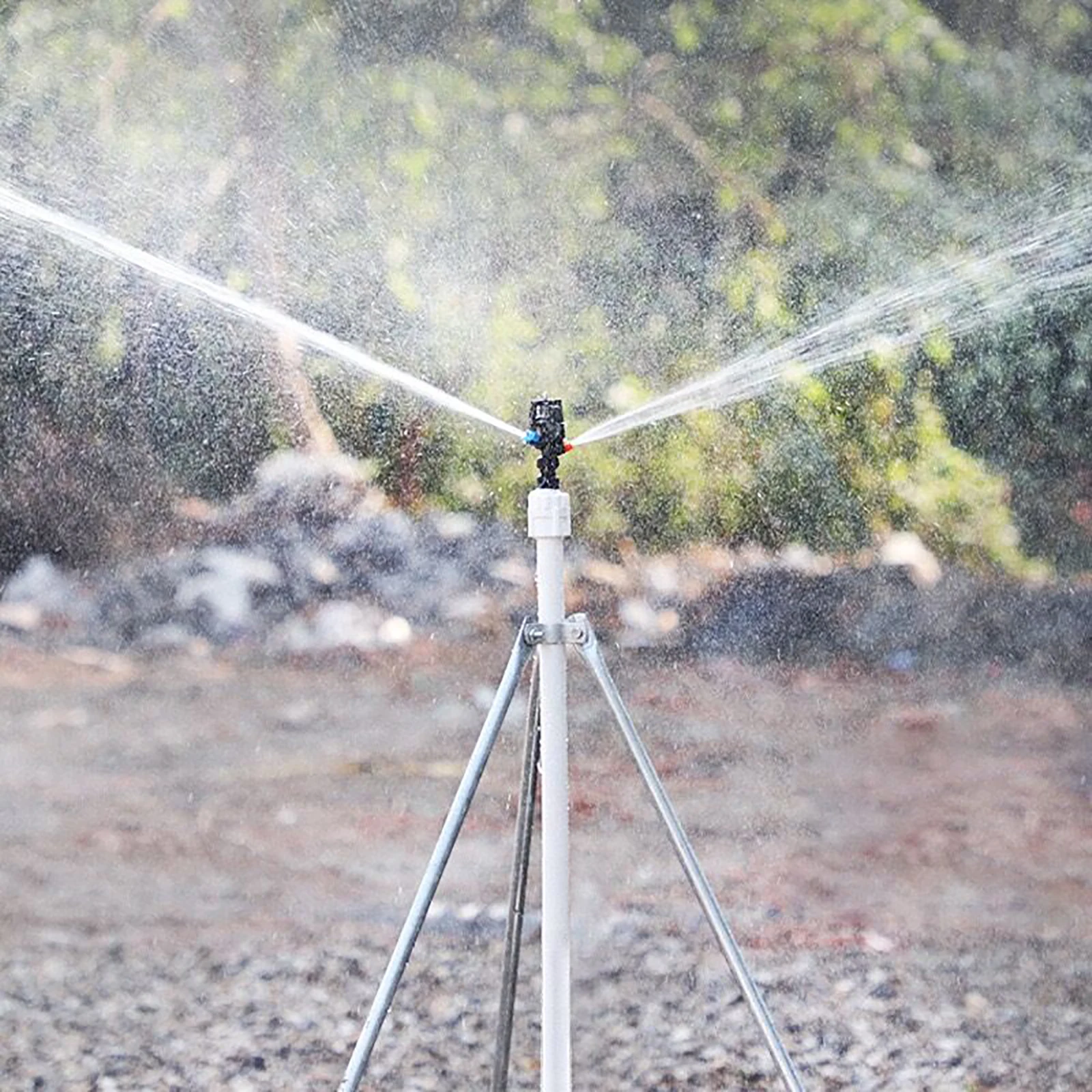 Aspersor giratorio de riego de césped, cabezal de pulverización de agua de dos orificios, rotación automática de 360 grados, 30 Uds.