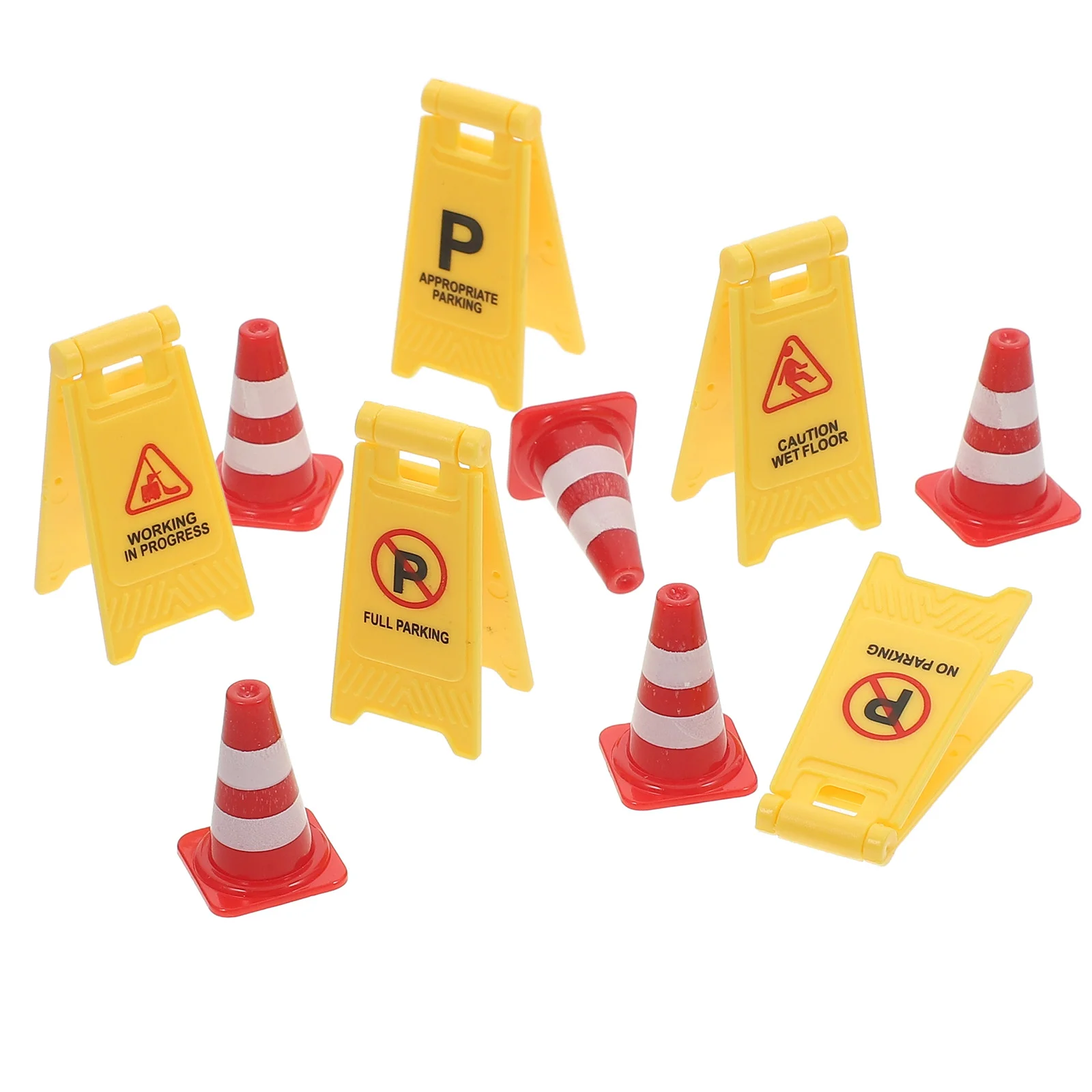 

10 Pcs Small Traffic Cone Construction Warning Sign Model Road Signs Toy Cones Miniature Toddler Toys