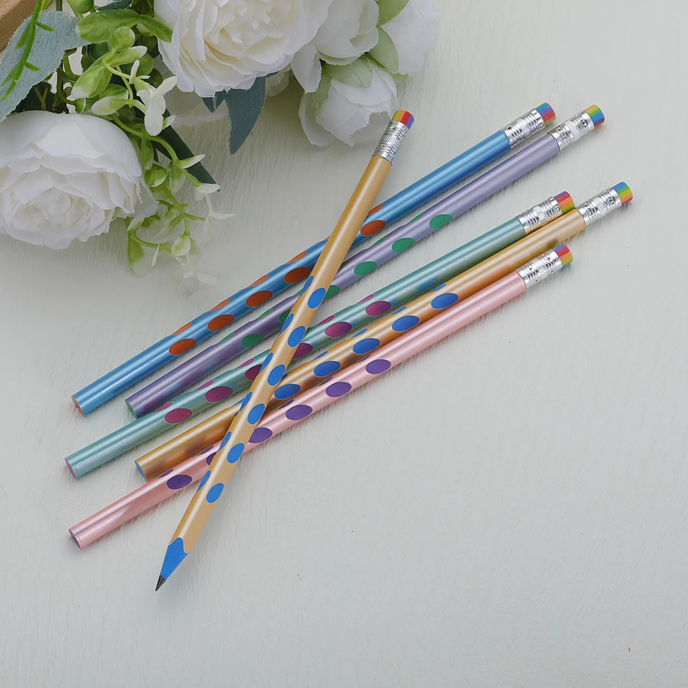 

10 Pcs/lot Pencil Hb Rainbow Color Pencil Stationery Items Drawing Supplies Cute Pencils for School Basswood Office School Gift