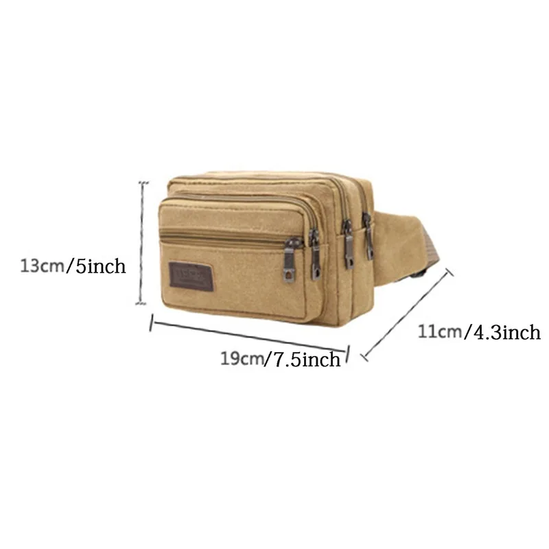 Canvas Waist Bag Outdoor Sports Multifunctional Male Waist Pack High Quality Durable High-capacity Bags Portable Phone Purse NEW