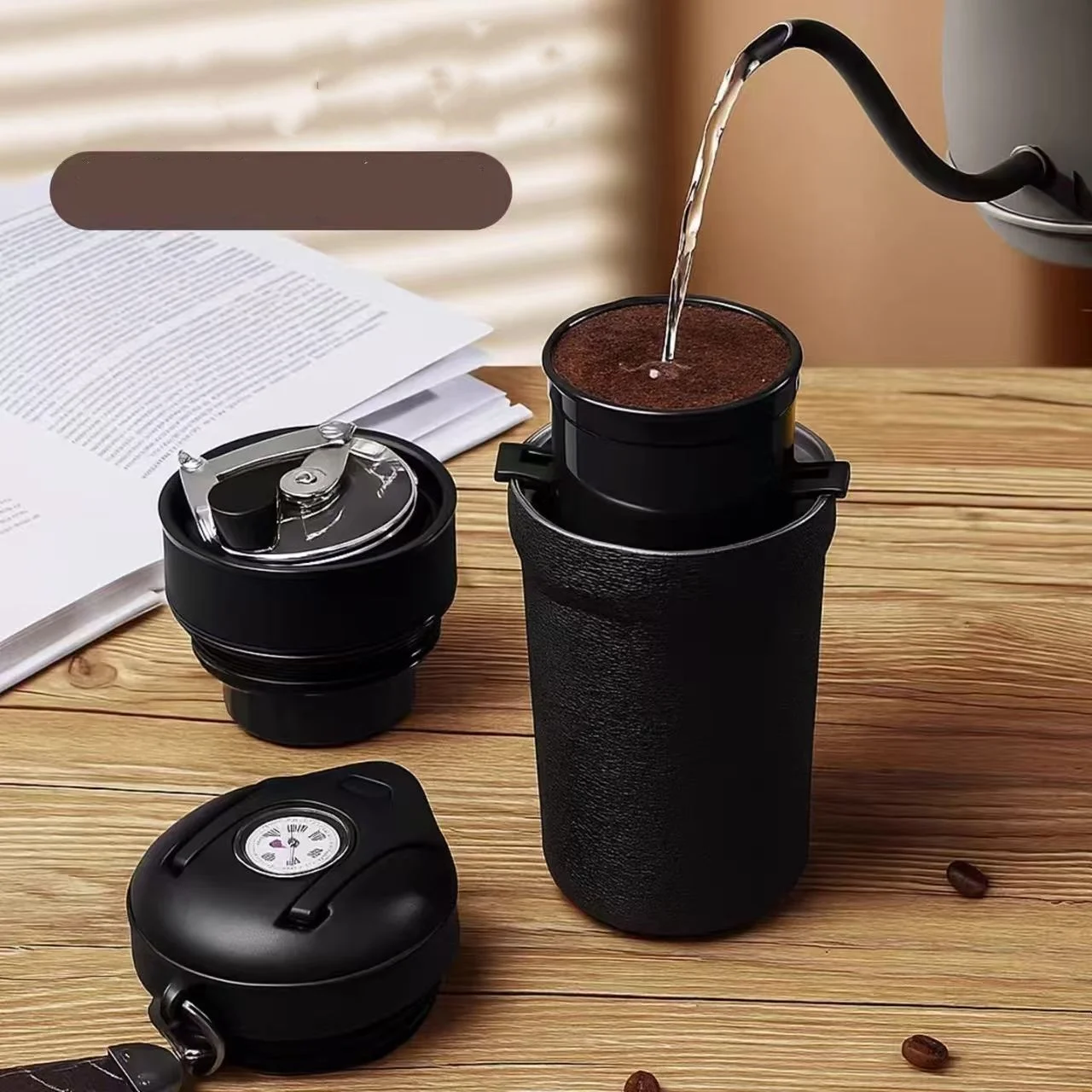 All-in-One Portable Manual Pour over Coffee Maker with Grinder for Travel And Camping Compact Coffee Brewer Kit