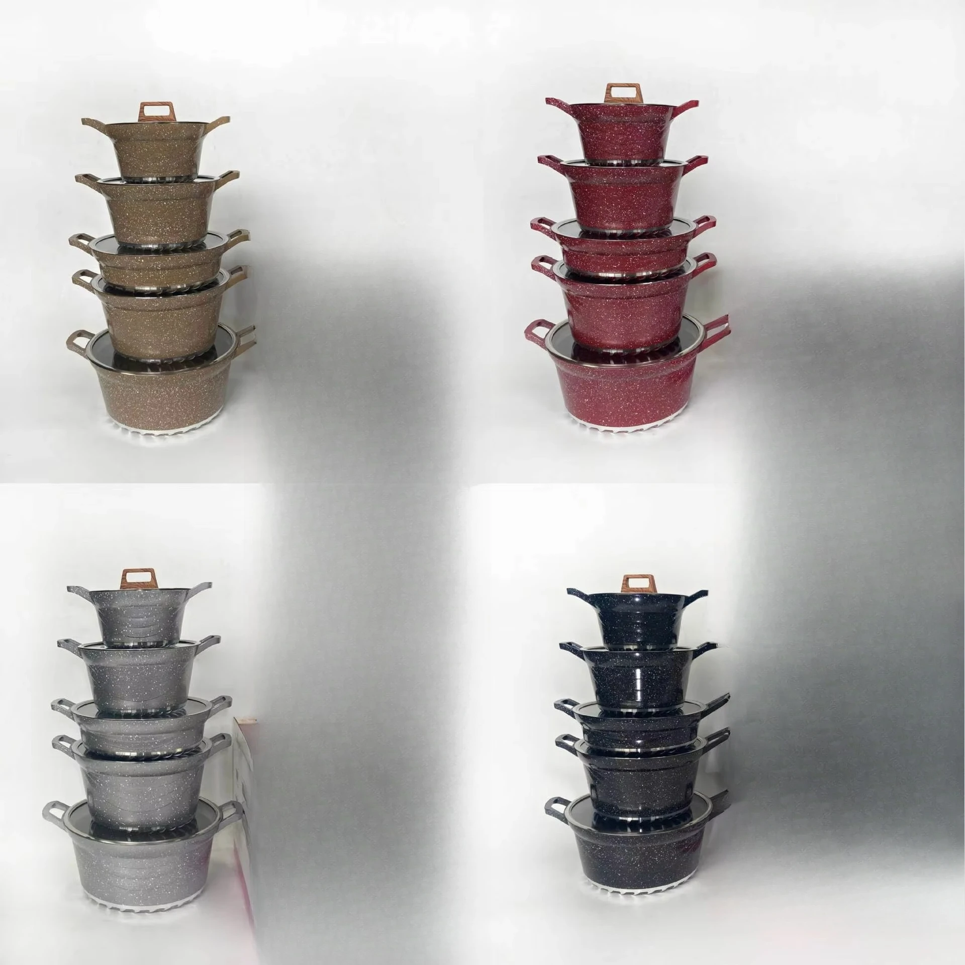 Conjunto de panelas antiaderentes Conjunto de panelas de alumínio antiaderentes Panelas combinadas de alumínio