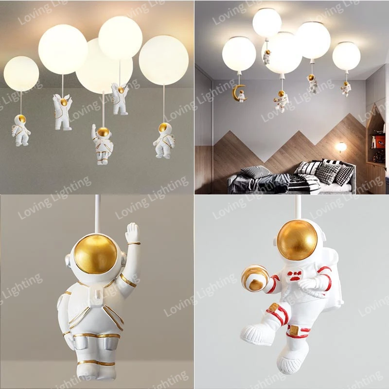 modern cartoon balao luzes led astronautas lustre mesa de jantar sala de estar cozinha modesto lampadas de teto home appliance 01