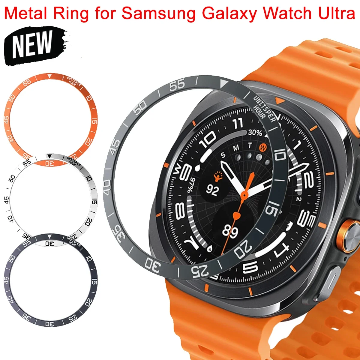 Metal Ring for Samsung Galaxy Watch Ultra 47mm Protecive Bumper Rings for Samsung Watch 47mm Stainless Steel Bezel Accessories