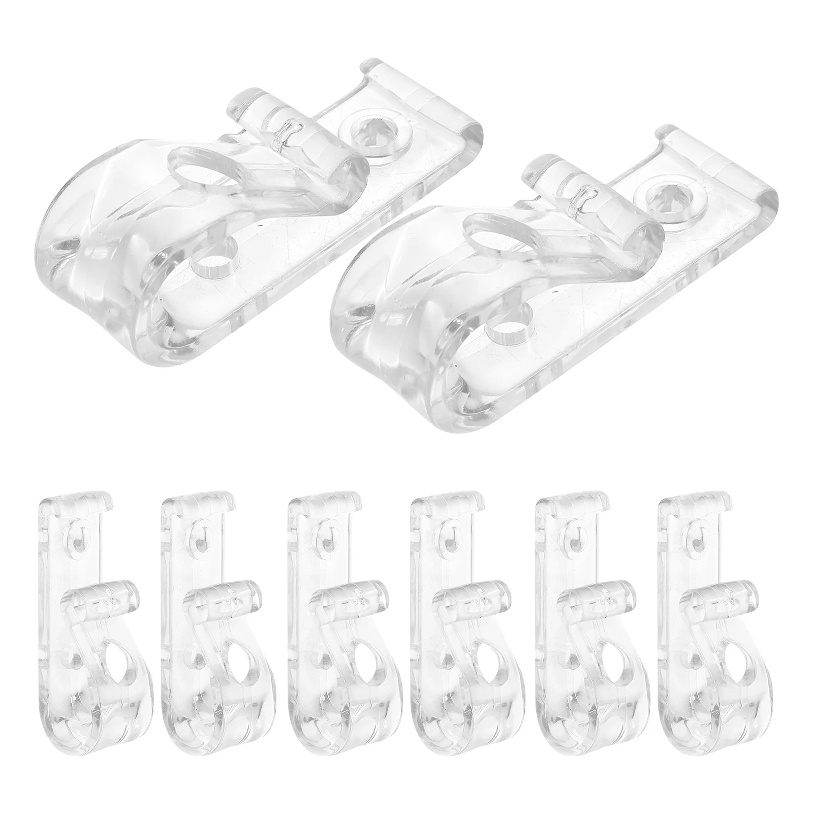 8 Pcs Curtain Pull Bead Hook Practical Roller Blind Clips Transparent Shade Shower Rings Iron Clear Pulls for Shades