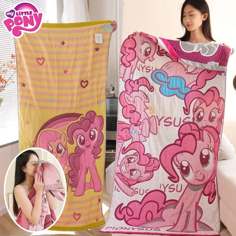 

Банное полотенце My Little Pony для девочек и женщин, полотенца для ванной комнаты с рисунком Pinkie Pie, пляжные аксессуары для плавания, полотенце для тела 160 см