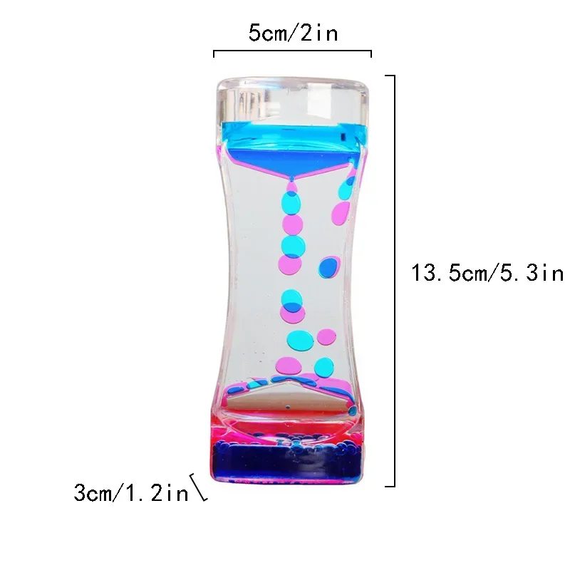 Acrylic Double Color Floating Liquid Oil Hourglass Home Decor Liquid Visual Movement Anxiety Relief Hourglass Timer