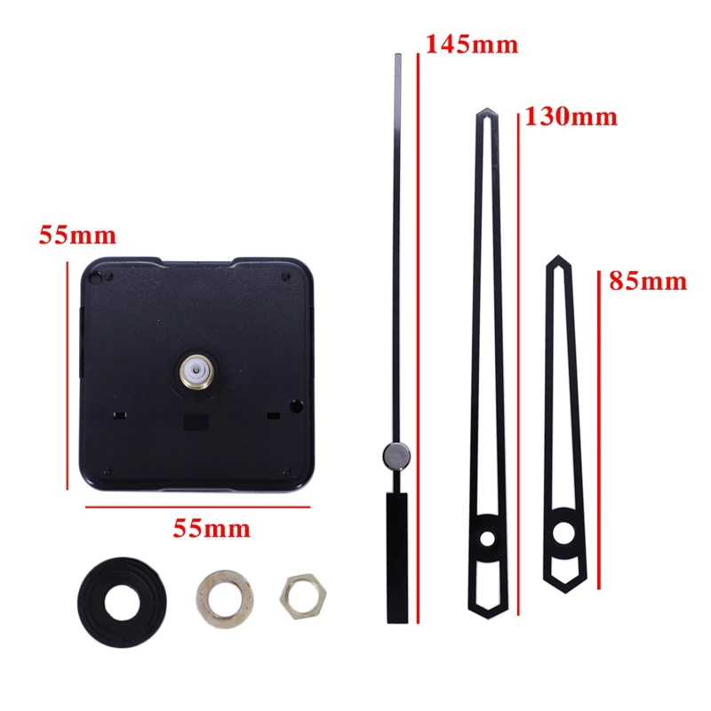 1 Set Replacement Wall Clock Repair Parts Pendulum Movement Mechanism Quartz Clock Motor With Hands & Fittings Kit(14.5X13x8.5Cm