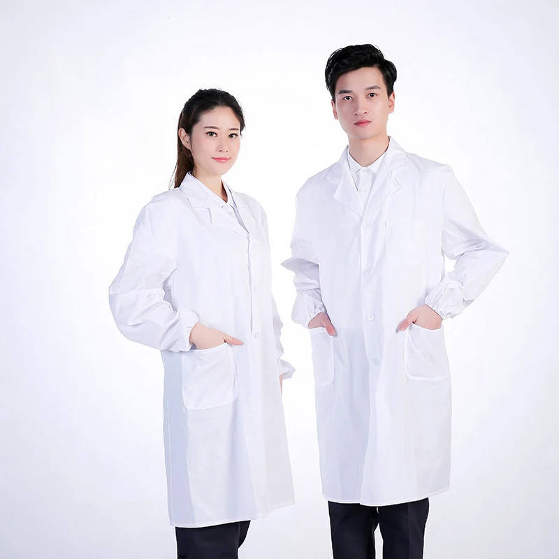 White Lab Coat For Doctor Unique Hospital Scientist School Fancy White Coat Professional Costume For Students Adults 2 colors