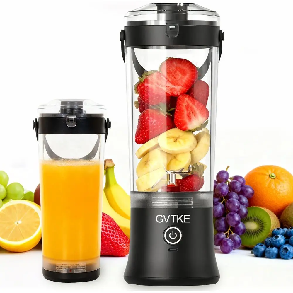 

High-Speed 18000RPM Blender with 20Oz Ice Crushing Cup for Smoothies and Frozen Fruits - Compact for Home and Travel (Black)