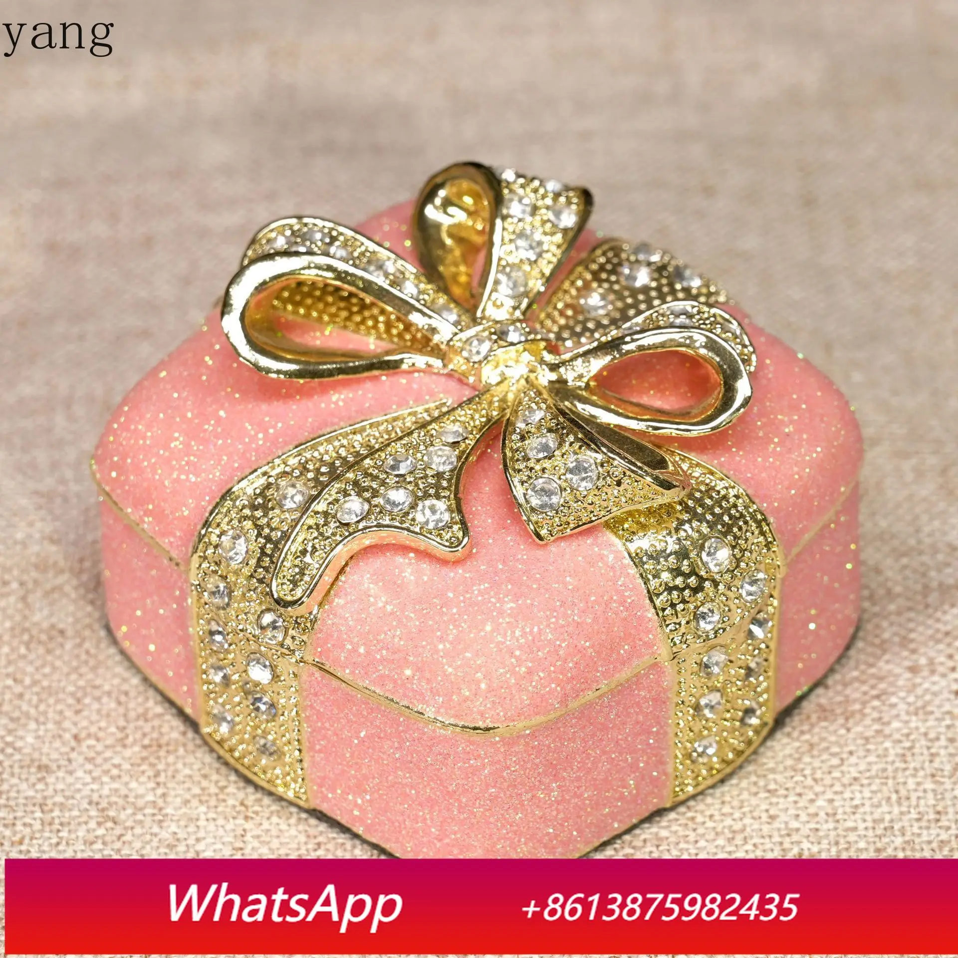 

CX glitter enamel jewelry box alloy handicraft square