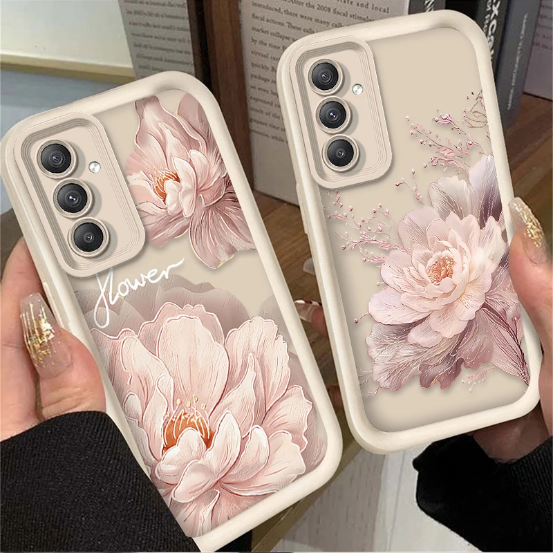Beautiful Flower Silicone Case for Samsung Galaxy A54 A05 A05S A34 A24 A14 A53 A33 A23 A13 A52 A52S A32 A22 A12 A71 A51 A31 A50