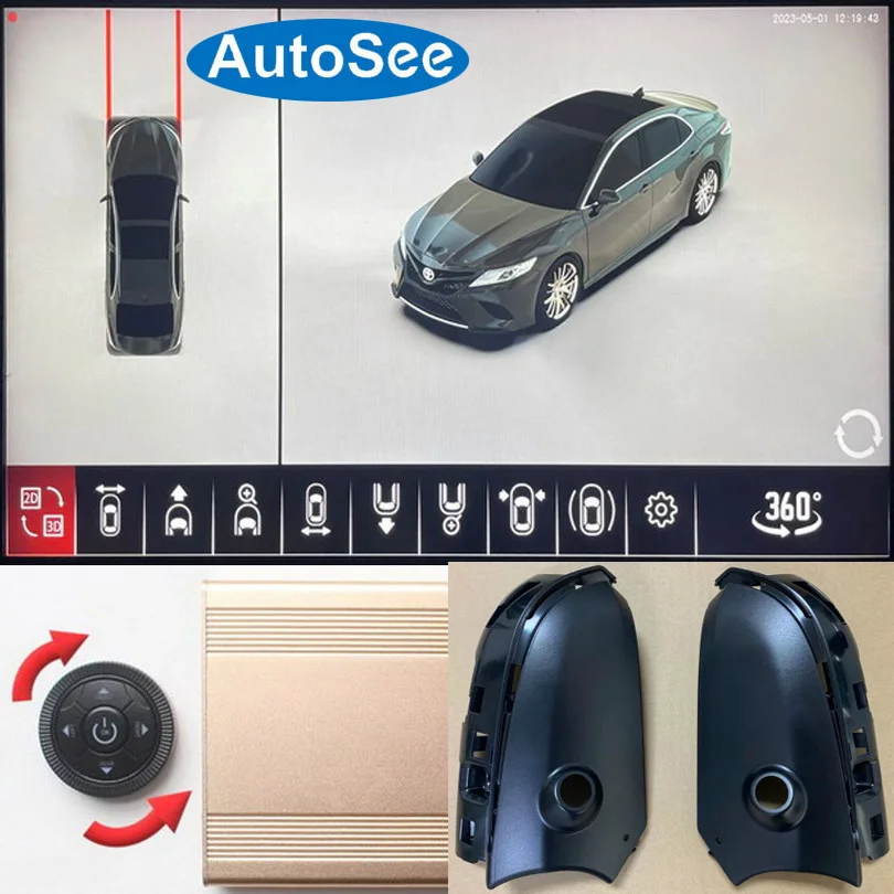 

2018-2023 for Toyota Camry 360 degree camera Bird eye panorama view Front rear side mirror cam Surround parking reverse system