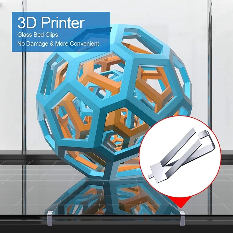 強化ガラス製のスプリングクリップ,フェンダー3プロ,フェンダー5プロ,CR-20プロ,CR-10Sプロ,3D, 12個