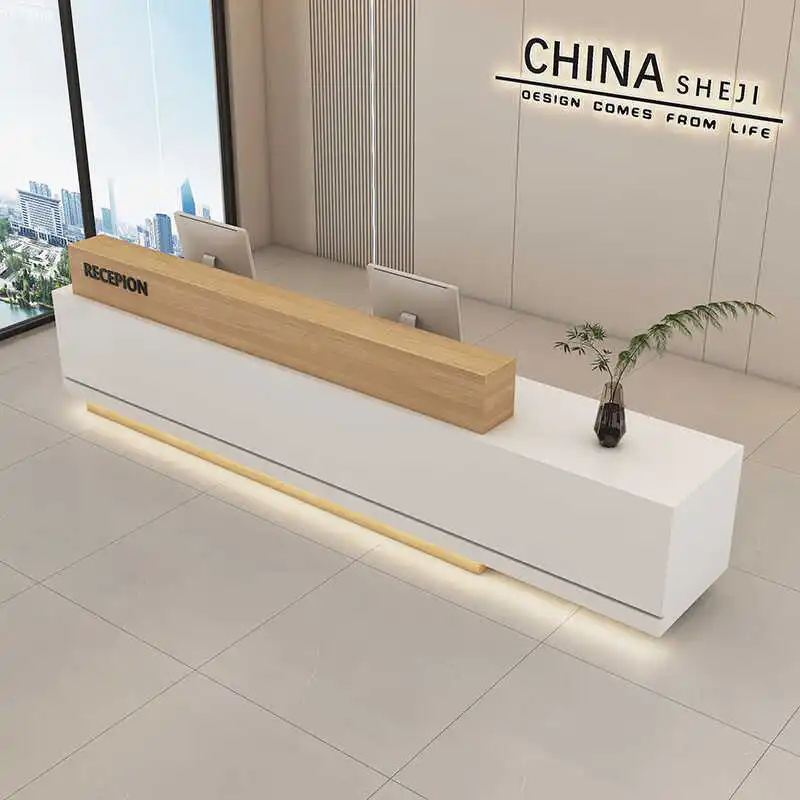 Reception Desk Luxury Receptionist Front Salon Room Office Table Furniture Professional Aesthetic Mostrador Recepcion Atelier