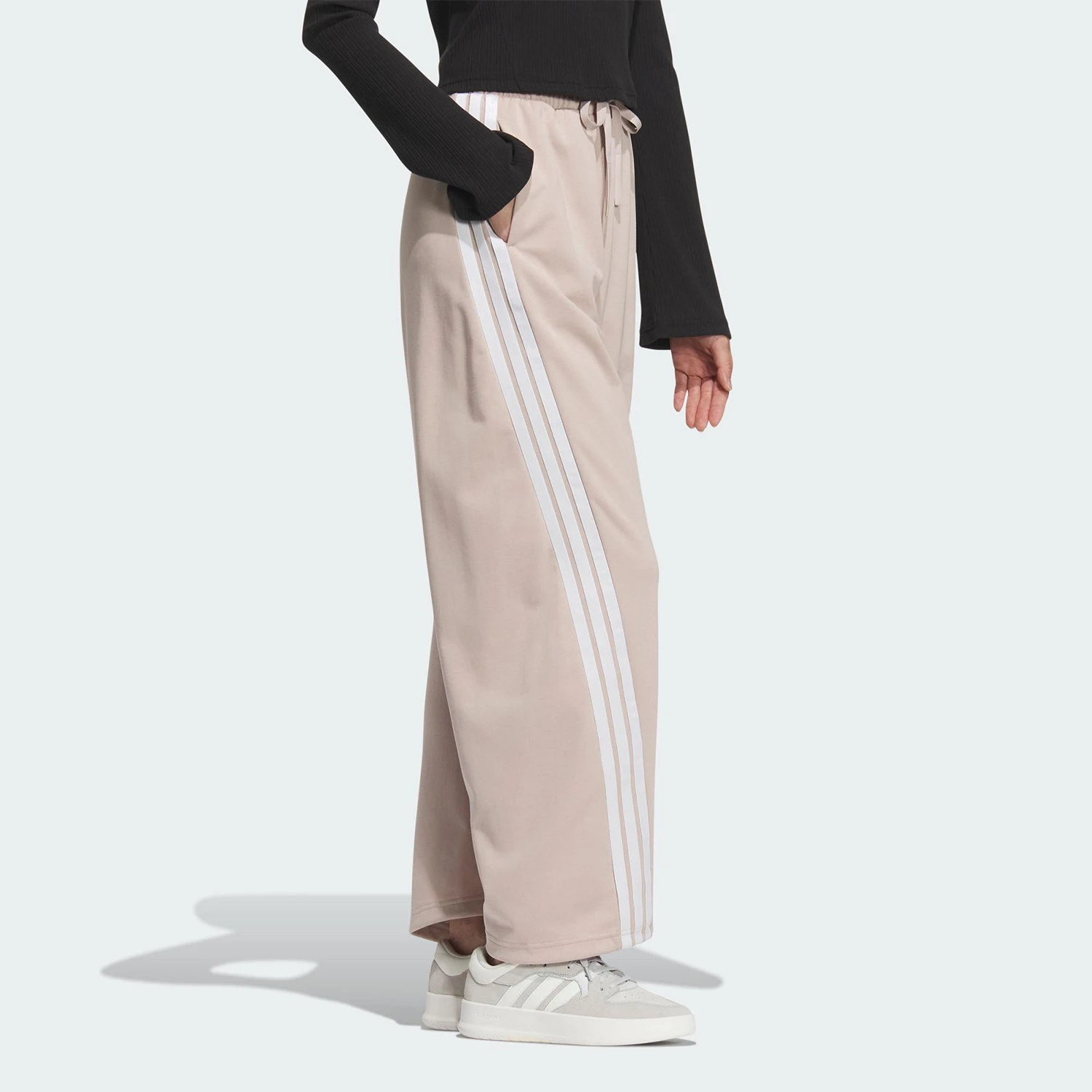 アディダス公式正規品 新品 レディース ストライプ ニット 通気性 スポーツ パンツ JY7698