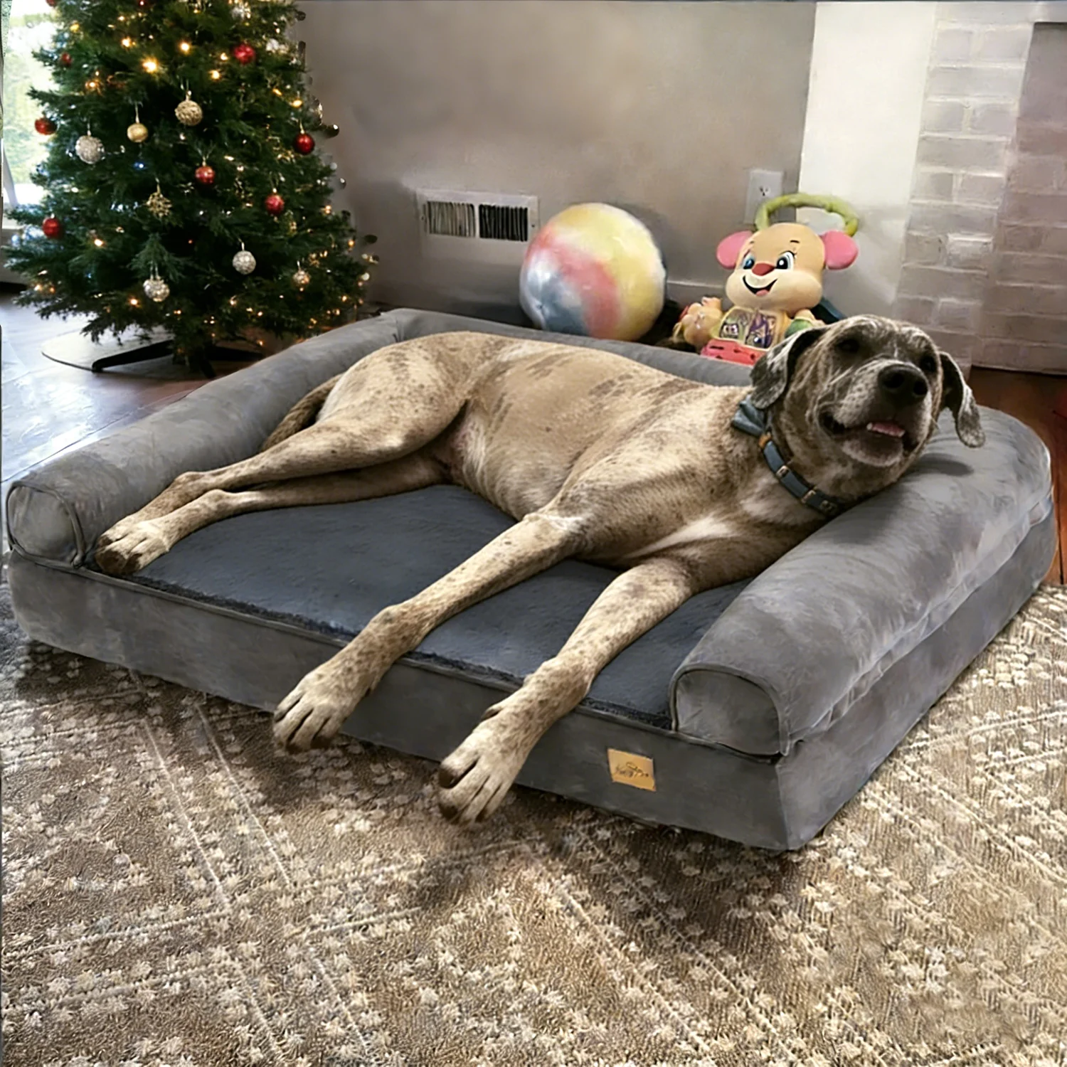 Cama ortopédica viscoelástica para perros grandes, funda impermeable - imagen 3