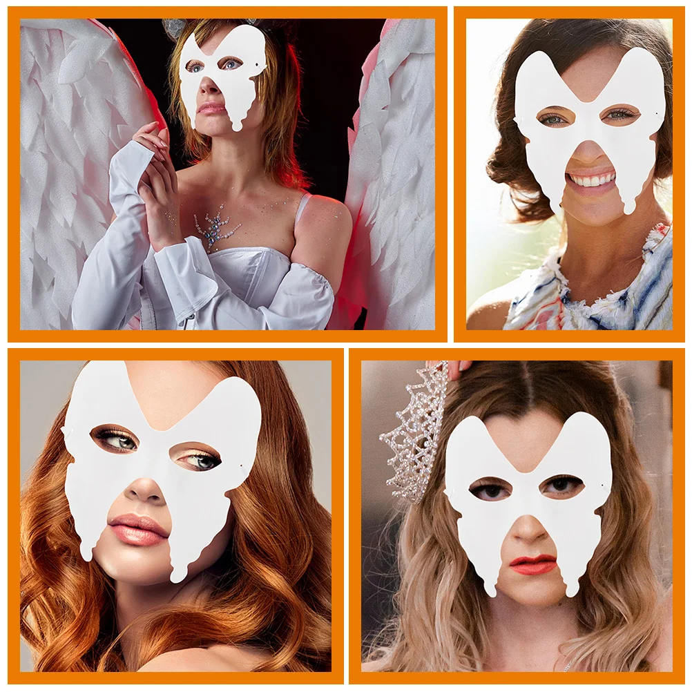 10 Pcs DIY Butterfly Mask Prom Accessories White Blank Masks Pulp for Paintable Face