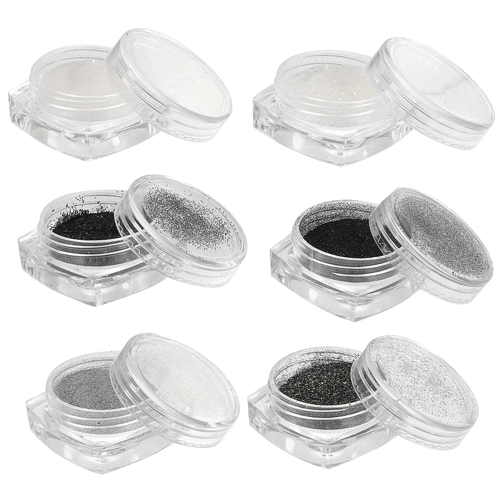 6 caixas de pó de unhas glitter pigmento fino diy arte do prego gel acrílico natural unhas decoração suprimentos pigmento em pó para unhas