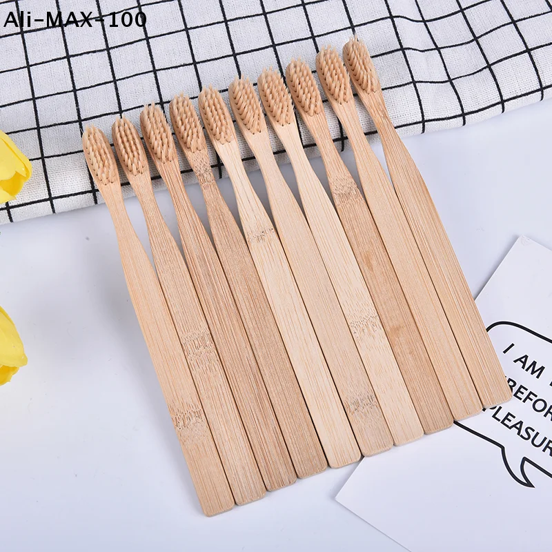 

【AyS】10 шт./набор: Экологичные бамбуковые зубные щетки с углем для здоровья полости рта