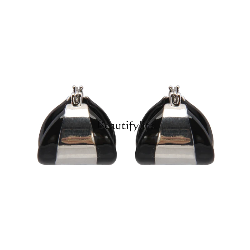 

Irregular enamel multi-colored earrings, high-end unique earrings