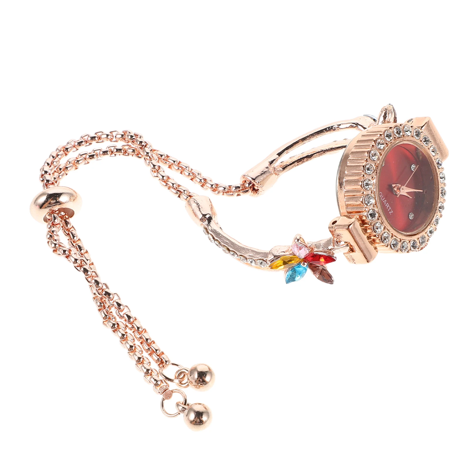 

Women's Diamond-set Watch Floral Bracelet Flowers Dress Quartz Watches Creative Artificial Woman