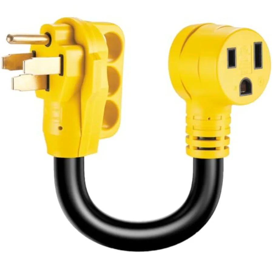 

Welder Adapter Cord 50 Amp, STW 6 AWG NEMA 14-50P Male to 6-50R Female Heavy Duty Cord, 250 Volts 12500 Watt 1 Foot, ETL Listed