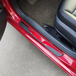 Protector de umbral de puerta para coche Mazda 3, placa de desgaste, pegatinas de Pedal, estilo embellecedor, 2014, 2015, 2016, 2017, 2018, 2019, 2022, 2021