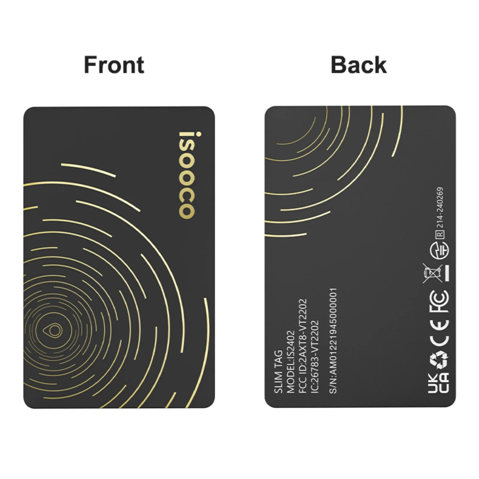 Wallet Tracker Per Android – Carta Sottile 2mm, Impermeabile IP68, Ricarica Wireless, Compatibile Con Google Find My Device (2 Pezzi)