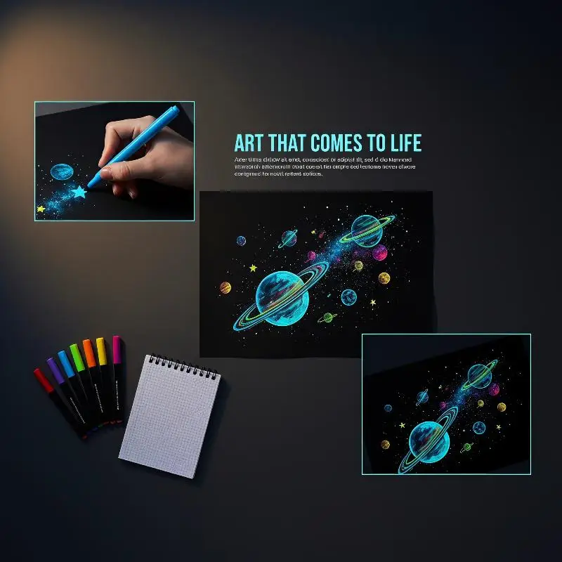 

8 Colors Luminous Fluorescent Marker Paint Fast Dry Glow Effect for Birthday Party Decor DIY Artwork Creation