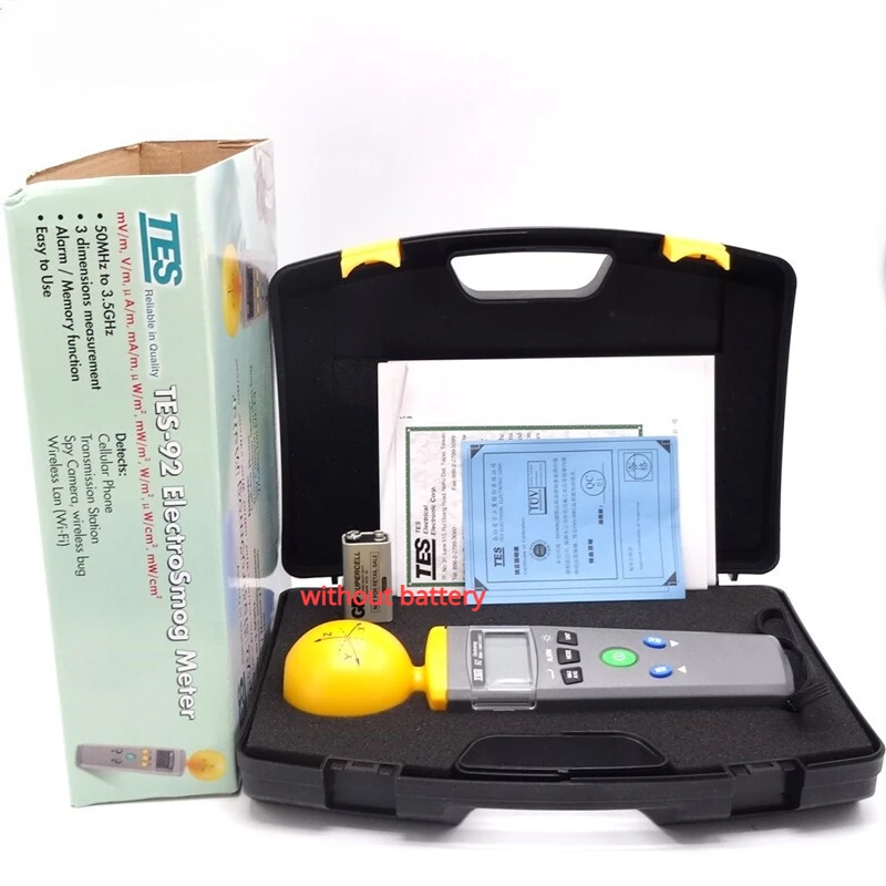 TES-92 Portable Electromagnetic Radiation Detectors Digital ElectroSmog Tester RF Detector EMF Meter Frequency 50 MHz to 3.5 GHz